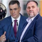 El presidente del Gobierno, Pedro Sánchez y Oriol Junqueras, dirigente de ERC