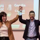 El alcalde de Gandía, José Manuel Prieto, y la líder del PSPV y ministra de Gandía, Diana Morant