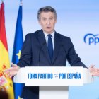 (Foto de ARCHIVO)
El presidente del Partido Popular, Alberto Núñez Feijóo, comparece ante los medios de comunicación, en la sede nacional del Partido Popular, a 29 de diciembre de 2025, en Madrid (España). A dos días para que finalice el actual año, durante su intervención, Feijóo ha hecho balance de 2025 enumerando lo que han sido para el PP los diez fracasos del Gobierno en este período: la vivienda, la migración, la política internacional, la protección a la familia y mujeres, y la corrupción, entre otros. El líder del PP ha afirmado que en España “quien está fracasando es el Gobierno, no la nación” y que desde el PP están preparados para ofrecer la alternativa a ese Ejecutivo.

Eduardo Parra / Europa Press
29/12/2025