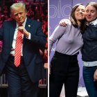 Donald Trump y las dirigentes de Podemoss, Ione Belarra e Irene Montero