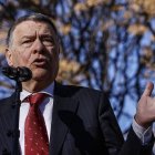 El exministro, Jordi Sevilla, durante el acto homenaje con motivo del XXXIV aniversario del asesinato del profesor Manuel Broseta