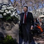 El exministro, Jordi Sevilla, durante el acto homenaje con motivo del XXXIV aniversario del asesinato del profesor Manuel Broseta