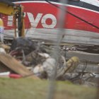 Imagen de los trabajos de rescate de los convoyes de trenes accidentados en la zona del suceso en Adamuz (Córdoba).