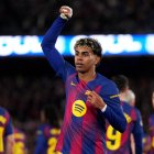 BARCELONA, SPAIN - JANUARY 25: Lamine Yamal of FC Barcelona celebrates scoring his team's third goal during the LaLiga EA Sports match between FC Barcelona and Real Oviedo at Spotify Camp Nou on January 25, 2026 in Barcelona, Spain. (Photo by Alex Caparros/Getty Images)