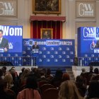 El presidente del Gobierno, Pedro Sánchez, interviene en el acto Mujeres liderando la ONU del siglo XXI, en la Real Academia de Bellas Artes de San Fernando.