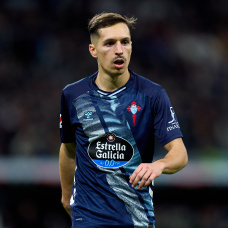MADRID, SPAIN - DECEMBER 07: Bryan Zaragoza of RC Celta Vigo looks on during the LaLiga EA Sports match between Real Madrid CF and RC Celta de Vigo at Estadio Santiago Bernabeu on December 07, 2025 in Madrid, Spain. (Photo by Angel Martinez/Getty Images)