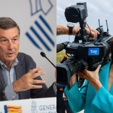 El conseller de Sanidad, Marciano Gómez y la ministra de Ciencia, Diana Morant