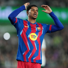 SANTANDER, SPAIN - JANUARY 15: Marcus Rashford of FC Barcelona reacts during the Copa del Rey Round of 16 match between Racing de Santander and FC Barcelona at El Sardinero on January 15, 2026 in Santander, Spain.  (Photo by Juan Manuel Serrano Arce/Getty Images)