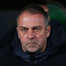 ELCHE, SPAIN - JANUARY 31: Hansi Flick, Head Coach of FC Barcelona, looks on from the dugout prior to the LaLiga EA Sports match between Elche CF and FC Barcelona at Estadio Manuel Martinez Valero on January 31, 2026 in Elche, Spain. (Photo by Angel Martinez/Getty Images)