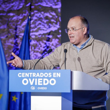 El secretario general del PP, Miguel Tellado, en Oviedo