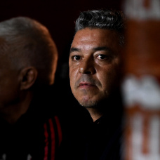 BUENOS AIRES, ARGENTINA - FEBRUARY 12: Marcelo Gallardo head coach of River Plate looks on during a Torneo Apertura 2026 match between Argentinos Juniors and River Plate at Diego Armando Maradona Stadium on February 12, 2026 in Buenos Aires, Argentina. (Photo by Rodrigo Valle/Getty Images)