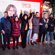 El ministro de Transportes y Movilidad Sostenible, Óscar Puente; la candidata del PSOE por Valladolid, Patricia Gómez Urbán; y la ministra de Igualdad, Ana Redondo,
