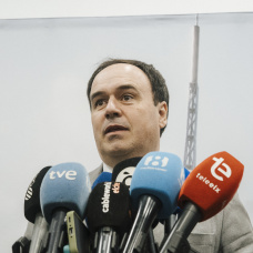 El 'president' de la Generalitat, Juanfran Pérez Llorca, este lunes en Elche (Alicante).