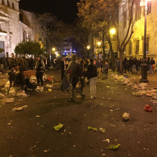 (Foto de ARCHIVO)
Imagen de suciedad en Valencia durante las Fallas 2019
