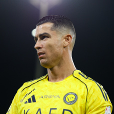BURAYDAH, SAUDI ARABIA - FEBRUARY 25: Cristiano Ronaldo of Al Nassr looks on during the Saudi Pro League match between Al Najmah and Al Nassr at King Abdullah Sport City Stadium on February 25, 2026 in Buraydah, Saudi Arabia. (Photo by Yasser Bakhsh/Getty Images)