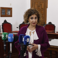 La vicepresidenta primera del Gobierno y ministra de Hacienda, María Jesús Montero, este miércoles en Montoro, Córdoba.