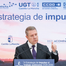 El jefe del Gobierno regional, Emiliano García-Page, presenta la II Estrategia de Impulso al Trabajo Autónomo 2026-2030.

REMITIDA / HANDOUT por DAVID ESTEBAN GONZALEZ/JCCM
Fotografía remitida a medios de comunicación exclusivamente para ilustrar la noticia a la que hace referencia la imagen, y citando la procedencia de la imagen en la firma
06/3/2026