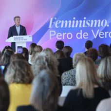 Alberto Núñez Feijóo, en un acto sobre el 8M de 2025