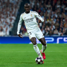 MADRID, SPAIN - MARCH 11: Ferland Mendy of Real Madrid in action during the UEFA Champions League 2025/26 Round of 16 First Leg match between Real Madrid CF and Manchester City FC at Estadio Santiago Bernabeu on March 11, 2026 in Madrid, Spain. (Photo by Angel Martinez/Getty Images)