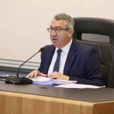 El presidente de la Diputación de Alicante, Toni Pérez, durante un pleno.