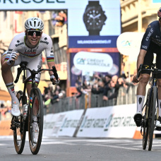 Slovenian Tadej Pogacar (L) wins before British Tom Pidcock the sprint at the finish of the 'Milano-Sanremo' one day cycling race for men, 298km from Milan to San Remo, Italy, Saturday 21 March 2026.

Europa Press/Contacto/DAVID PINTENS
21/3/2026