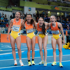 El relevo español femenino de 4x400 metros, formado por Ana Prieto, Carmen Avilés, Rocío Arroyo y Daniela Fra

RFEA/SPORTMEDIA
22/3/2026