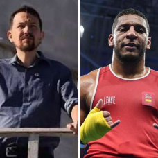 Pablo Iglesias en Cuba y el boxeador cubano Emmanuel Reyes Pla