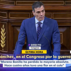Captura de pantalla de RTVE con el rótulo de 'La Hora de la 1' contra Juanma Moreno.
