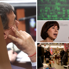 Montaje fotográfico con Pedro Sánchez, María Jesús Montero, Pilar Alegría y Diana Morant.