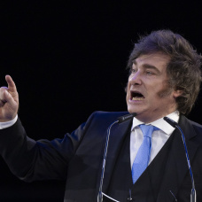 El presidente de Argentina, Javier Milei, durante el Economic Forum celebrado en Madrid.