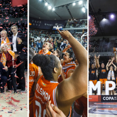 Juan Roig y Hortensia Herrero, con las campeonas.