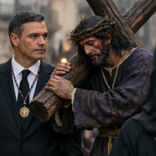 Imagen creada con IA de Pedro Sánchez en su semana de pasión