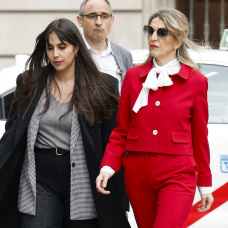 Yolanda Díaz, en el funeral de Raúl del Pozo