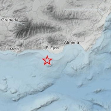 Registrado un seísmo con epicentro en Alborán frente a la costa de El Ejido (Almería).