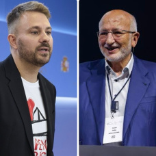 El diputado de Compromís, Alberto Ibáñez, y el presidente de Mercadona, Juan Roig