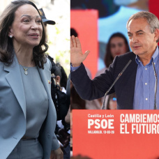 La líder opositora de Venezuela, María Corina Machado, y el expresidente del Gobierno, José Luis Rodríguez Zapatero.