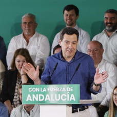 El presidente del PP-A y de la Junta de Andalucía, Juanma Moreno