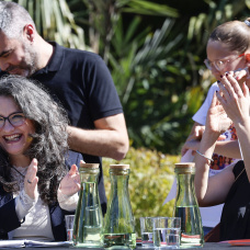 Mónica Oltra durante en un acto en Valencia al que asistió la ministra Rego y la eurodiputada Montero