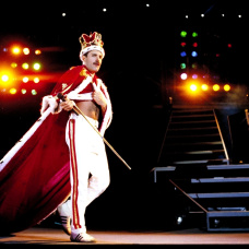 Freddie Mercury, durante un concierto.