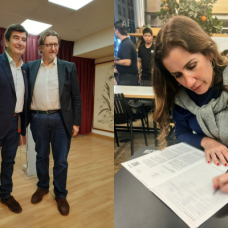 Fernando Giner y Tono Fagoaga a la izquierda y Estefanía San Agustín a la derecha