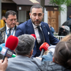 El empresario Víctor de Aldama a su llegada al Tribunal Supremo al juicio del caso mascarillas