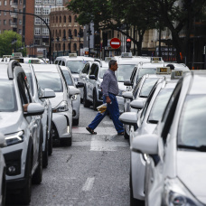 Protesta del sector de taxi en Valencia