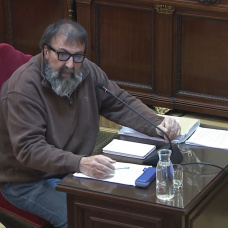 Koldo García durante su declaración como acusado en el juicio de las mascarillas en el Tribunal Supremo