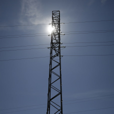 Torre de alta tensión durante el apagón del 28 de abril de 2025.
