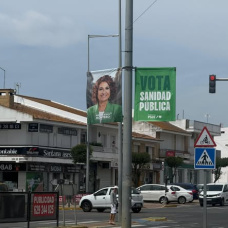 Carteles de la campaña electoral del PSOE en Lepe