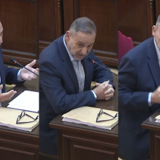 José Luis Ábalos durante varios momentos en su declaración en el Tribunal Supremo.