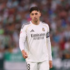 SEVILLE, SPAIN - APRIL 24: Federico Valverde of Real Madrid looks on during the LaLiga EA Sports match between Real Betis Balompie and Real Madrid CF at Estadio La Cartuja on April 24, 2026 in Seville, Spain. (Photo by Fran Santiago/Getty Images)