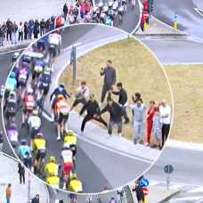 La imagen polémica en el Giro de Italia.