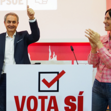 El expresidente del Gobierno, José Luis Rodríguez Zapatero y la ministra de Ciencia, Universidades e Innovación y secretaria general del PSPV-PSOE, Diana Morant