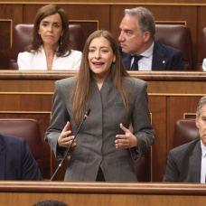 La portavoz del PP en el Congreso, Ester Muñoz, interviene durante una sesión plenaria en el Congreso de los Diputados, a 27 de mayo de 2026, en Madrid (España). El pleno centra su actividad en el control al Gobierno mediante preguntas de la oposición. Los bloques clave debaten sobre presunta corrupción, la gestión de ingresos económicos y la eficacia ministerial. También se evalúan políticas laborales, el Estatuto del Becario, ayudas agrarias y el acceso a la vivienda.

Eduardo Parra / Europa Press
27/5/2026